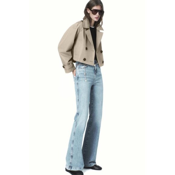 ZARA DOUBLE-BREASTED SHORT TRENCH COAT - Picture 2 of 5